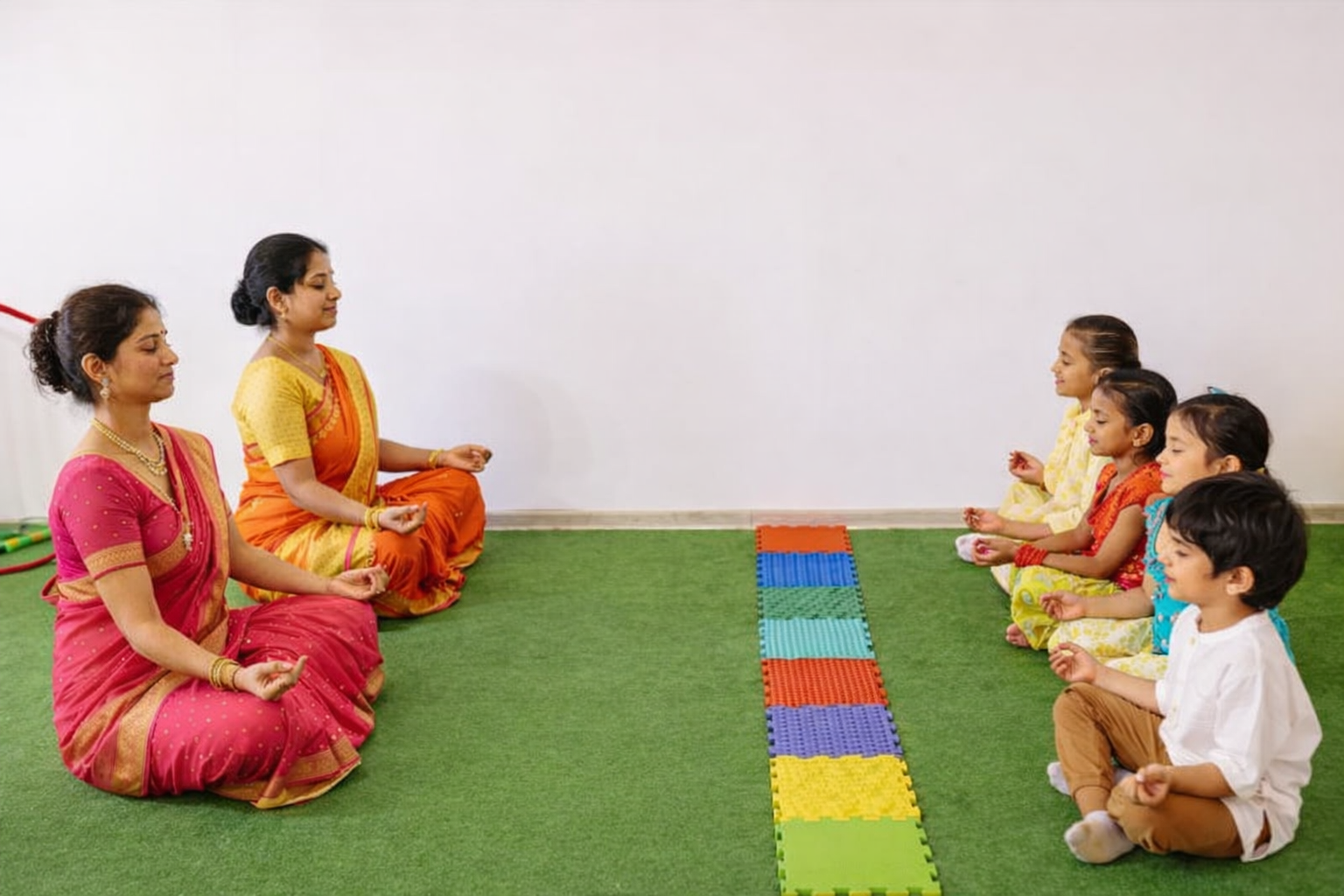 Children listening to yoga stories
